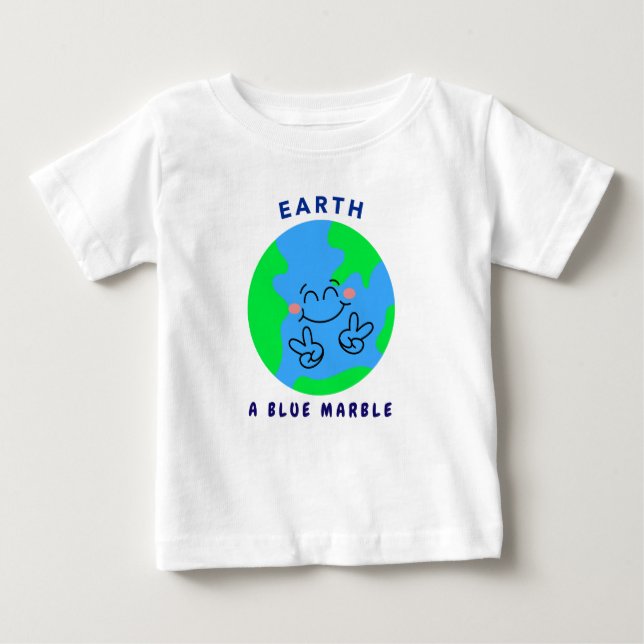 Jord: En blå marbel Earth & Space Science T-Shirt (Framsida)