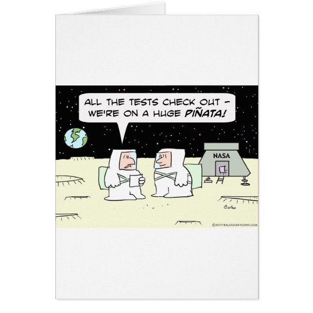 jord för pinata för astronautnasa-måne hälsningskort (Framsidan)