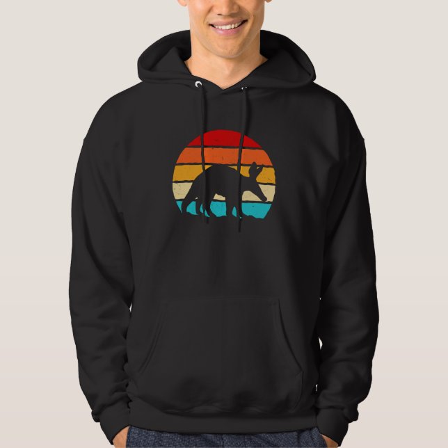 Jord gris siluett djur hoodie (Framsida)