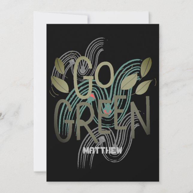 Jord, grönt, konstgjord elegant kort (Framsida)