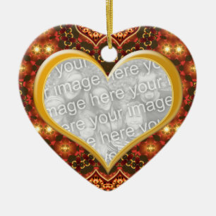Jord Guld Hjärtfoto Alla hjärtans dag Ornament