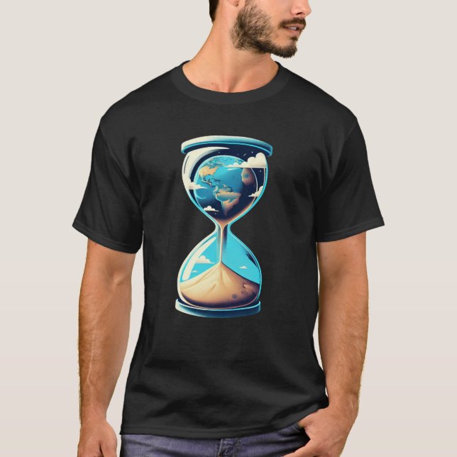 Jord i timglas - miljömedvetenhet t shirt (Framsida)
