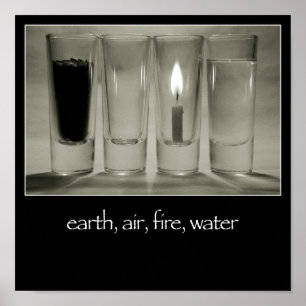jord, luft, brand, vatten Poster