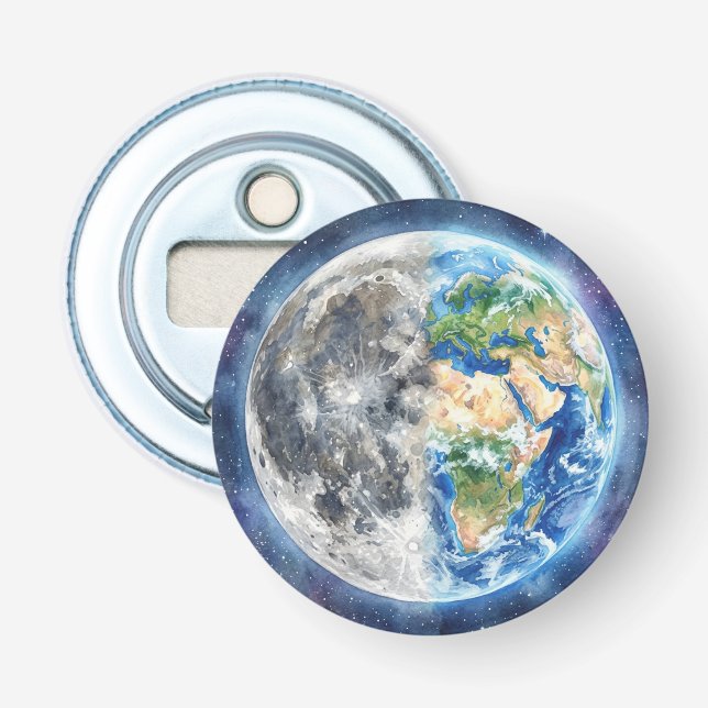 Jord & Månens Akvarellgalax Celestia Design Flasköppnare (Framsidan)