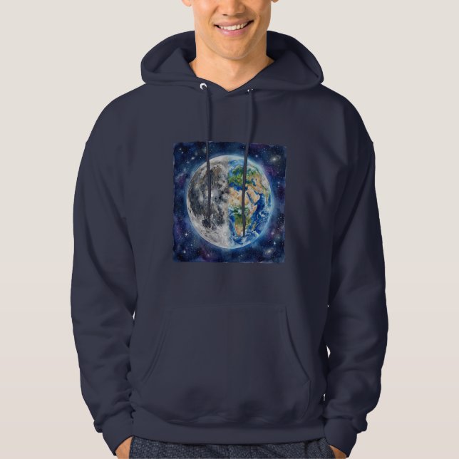Jord & Månens Akvarellgalax Celestia Design Hoodie (Framsida)