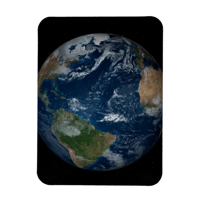 Jord med moln och havsis magnet (Vertikal)