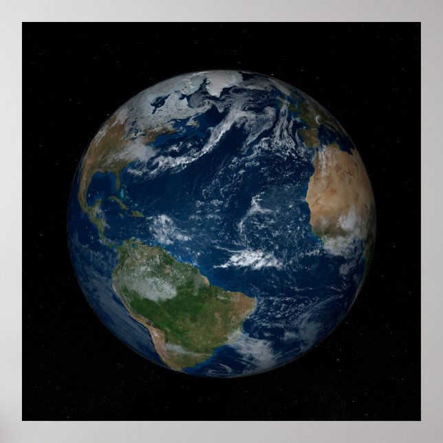 Jord med moln och havsis poster (Framsidan)