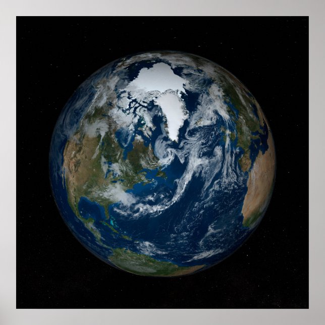 Jord med moln och havsiss 2 poster (Framsidan)