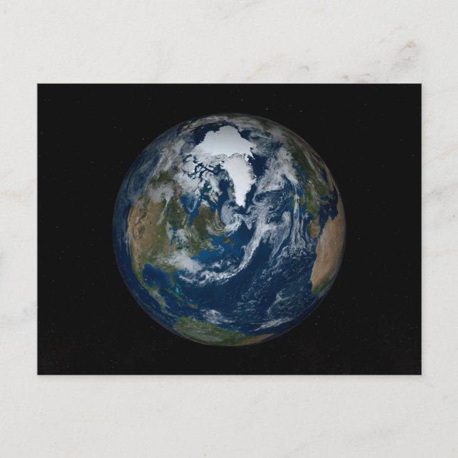 Jord med moln och havsiss 2 vykort (Framsida)