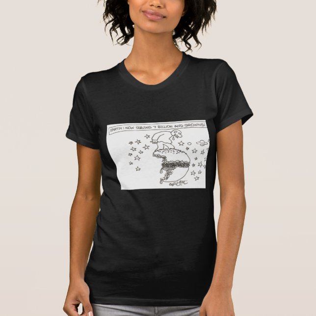 Jord: nu portion 7 miljard och växa! tee shirt (Framsida)
