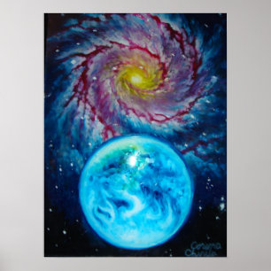 Jord och galaxi poster