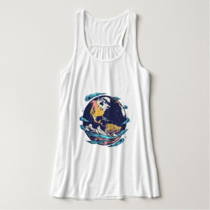 Jord- och havskonst T-Shirt Linne Med Racerback