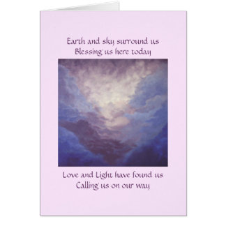 Jord och himmel, berg och moln hälsningskort