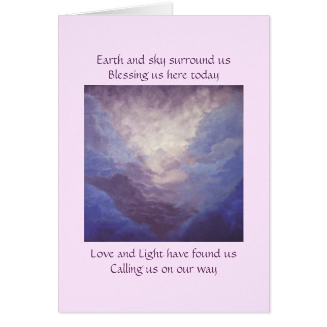 Jord och himmel, berg och moln hälsningskort (Framsidan)