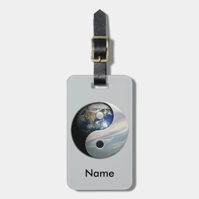 Jord och himmel Yin Yang Bagagebricka (Vertikal Framsida)