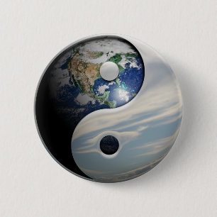 Jord och himmel Yin Yang Knapp