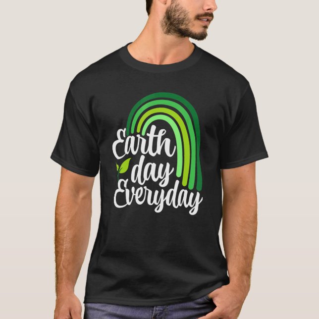 Jord- och jorddagslärardag - daglig regnbåge t shirt (Framsida)