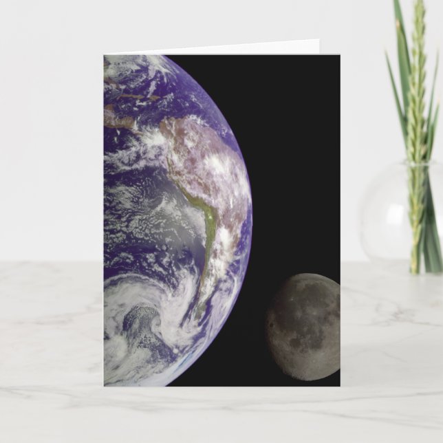 Jord- och Måne-hälsningskort Kort (Framsida)