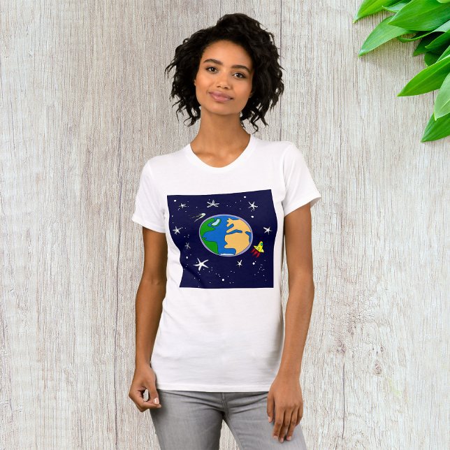 Jord- och satellitkvinnor T-Shirt (Skapare uppladdad)