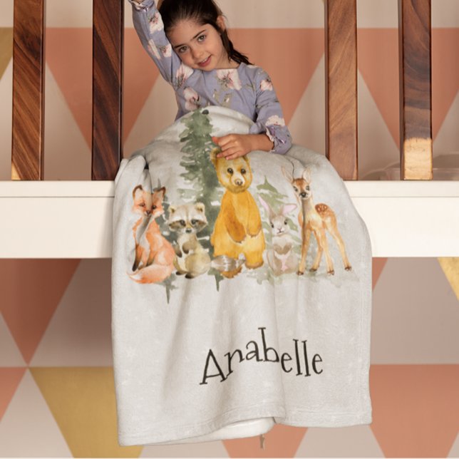 Jord- och skogsdjur Helgdag Snö Fleecefilt (Skapare uppladdad)