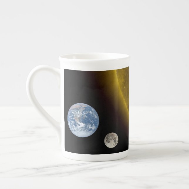 Jord och sol benporslin mugg (Vänster)