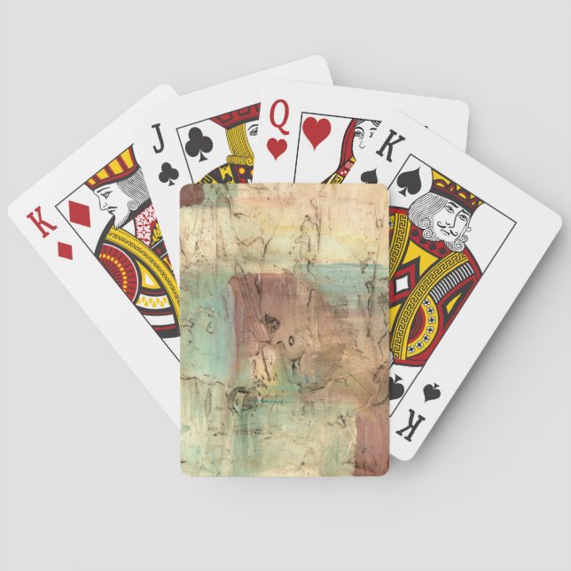 Jord- och tonmålning med krackad Yta Casinokort (Baksidan)