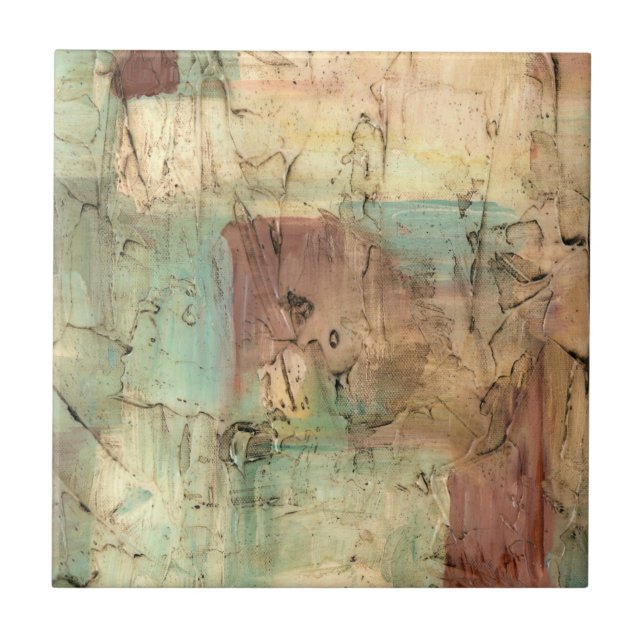 Jord- och tonmålning med krackad Yta Kakelplatta (Framsidan)