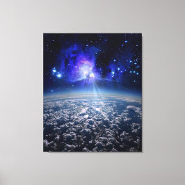 Jord och universum, vacker värld genom sundande kä canvastryck