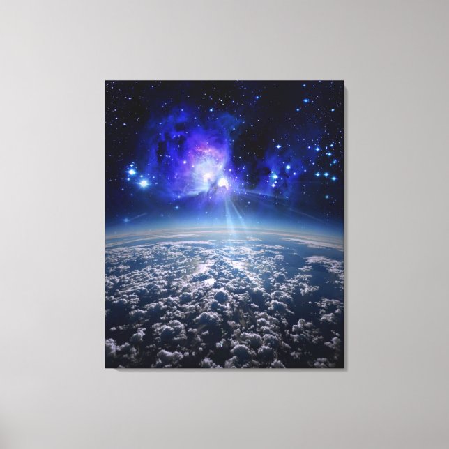 Jord och universum, vacker värld genom sundande kä canvastryck (Framsida)