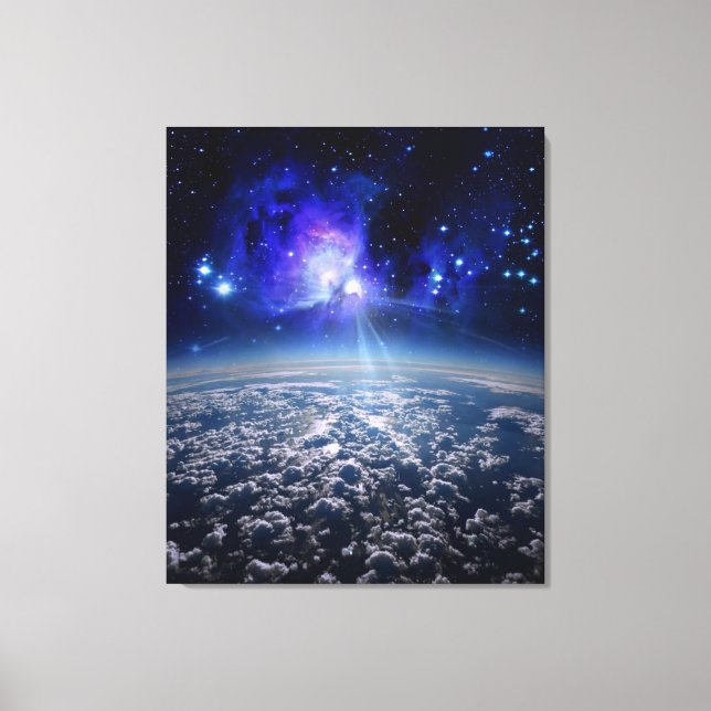 Jord och universum, vacker värld genom sundande kä canvastryck (Framsida)