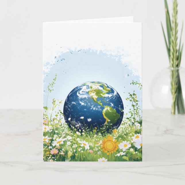 Jord Planet Äng Natur Helgkort (Framsida)