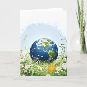Jord Planet Äng Natur Helgkort
