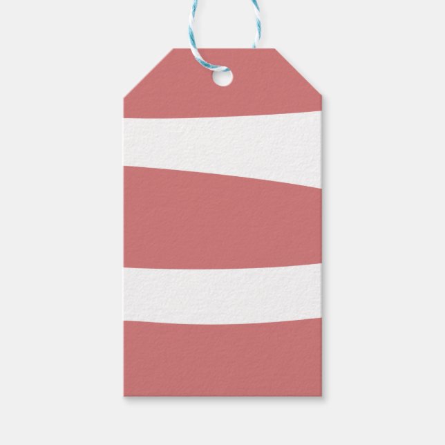 Jord Röd och Vit Abstrakt Presentetikett (Framsidan)