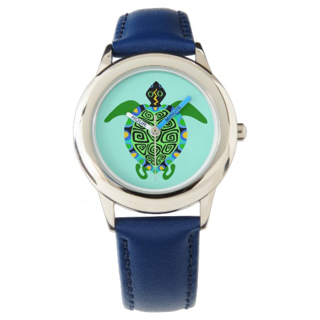 Jord - Sea TURTLE - Nature - Aqua - Armbandsur (Framsida)