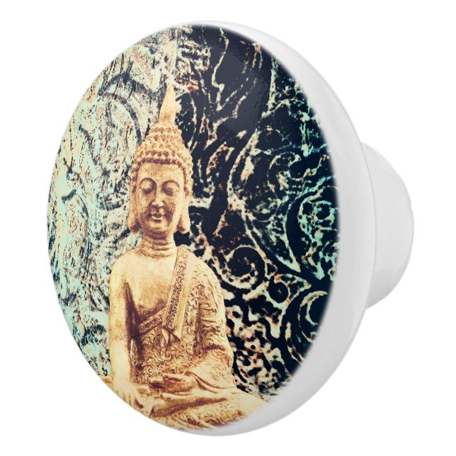 Jord sittande Buddha elegant Zen upplysning Knopp (Höger)