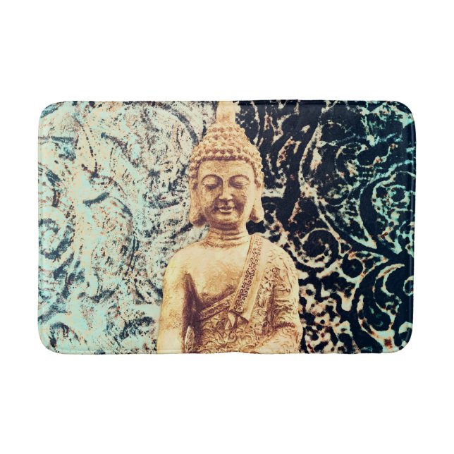 Jord Sitter Buddha Elegant Zen Upplysning Badrumsmatta (Framsidan)