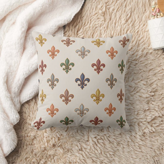 Jord skogsmarker Fleur-de-lis Design Ljus  Kudde (Filt)