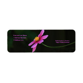 Jord skrattar i blommor: returadress etikett