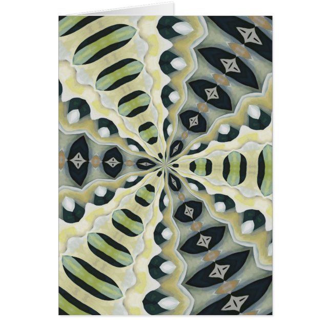 Jord tonar den symmetriska kaleidoscopen hälsningskort (Framsidan)