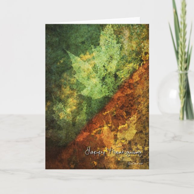 Jord tonar och blad thanksgivingkortet helgkort (Framsida)