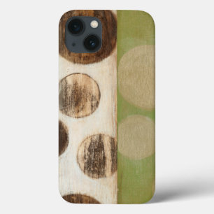 Jord Tone Wood Panel-målning med cirklar