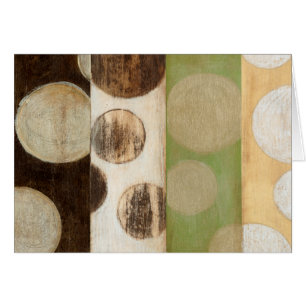Jord Tone Wood Panel-målning med cirklar Hälsningskort
