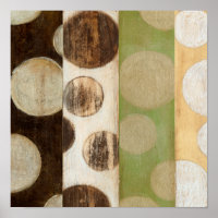 Jord Tone Wood Panel-målning med cirklar
