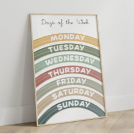 Jord Tones Days of the Week Educational Poster