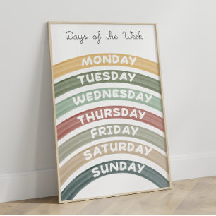 Jord Tones Days of the Week Educational Poster