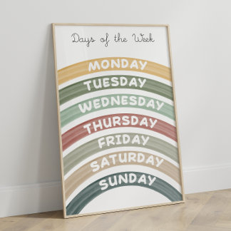 Jord Tones Days of the Week Educational Poster
