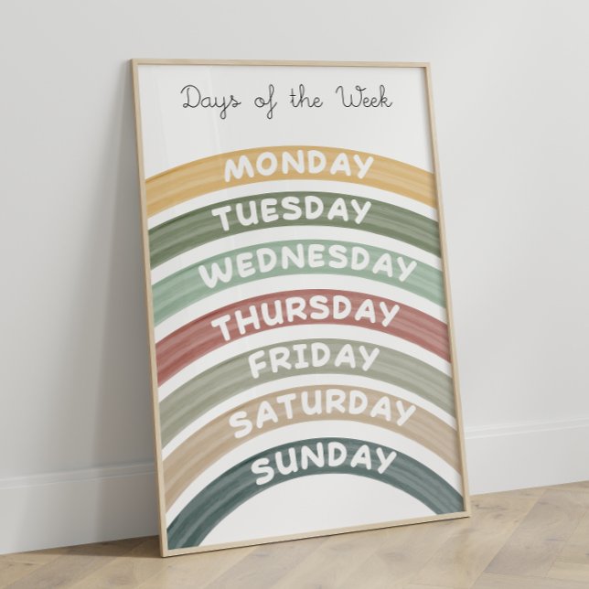 Jord Tones Days of the Week Educational Poster (Skapare uppladdad)