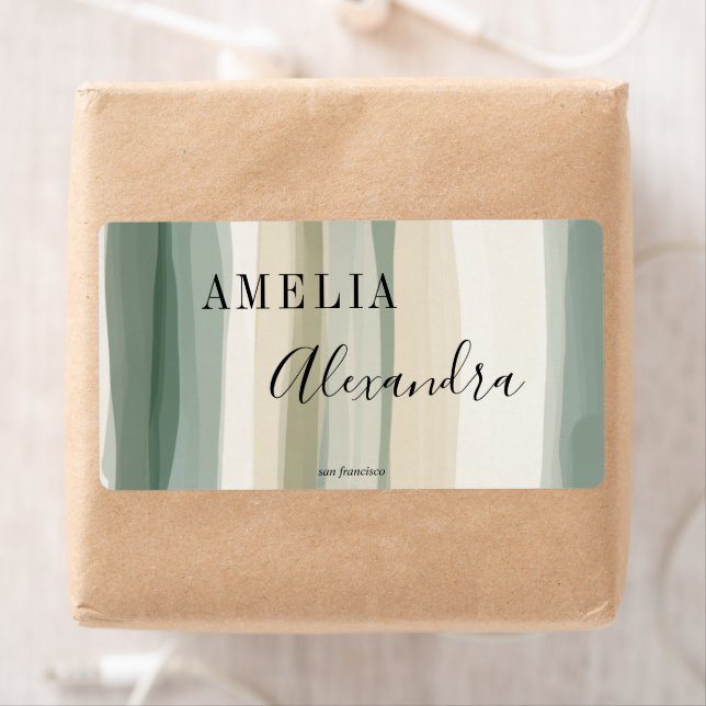 Jord-tonsskript Abstrakten Boho Retro Script Vågig Fraktsedel (Insitu)