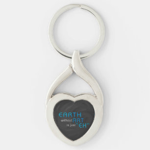 Jord utan konst twisted heart silverfärgad nyckelring