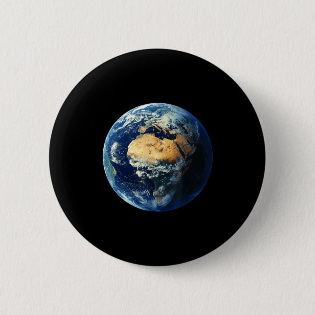 Jord Värld - Glad Jordens Dag Spara Planeten Rymd Knapp (Framsida)